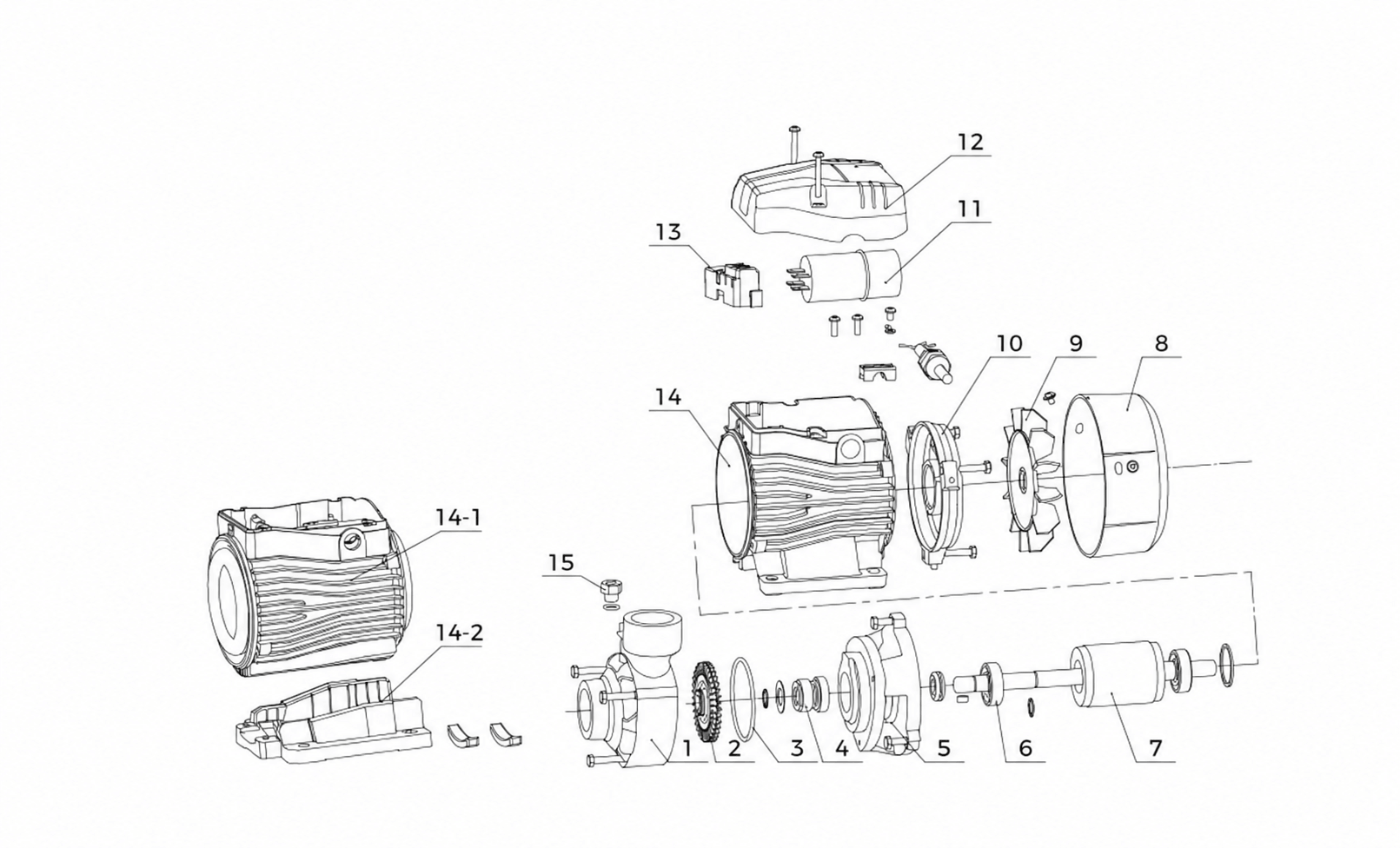 APm exploded view with numbered components and leader lines