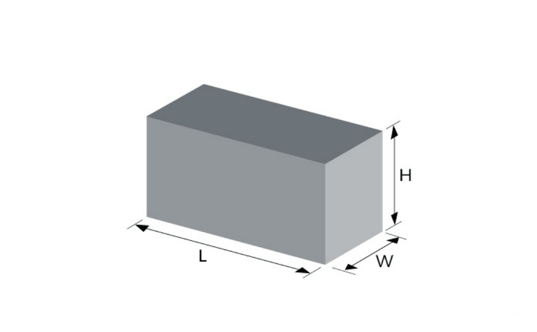 Official APm package dimension schematic showing L, W and H